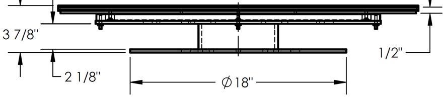 TT-N-30- Uniform capacity = 500 lb. Turntable diameter = 2 Overall height = 3 7 / 8 = 161 lb.