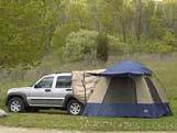 Tent attaches to the rear of your vehicle, creating extra