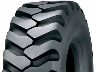 E58 HRL Good traction due to V-shaped bars. Good self-cleaning capabilities due to directional pattern design.