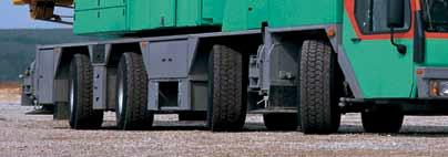 Three of the four axles are driven by a Liebherr 270 kw/367 hp diesel engine and a power-shift gearbox with 16 forward