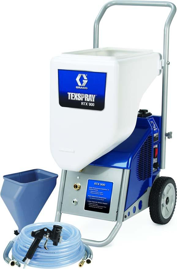 TexSpray RTX 900 The all new RTX 900 is the perfect choice for the small contractor who s looking to spray high-quality texture finishes with a simple-to-use, self-contained machine.