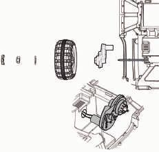Press the axle cap onto the locknut. Repeat the above operation for the front wheel on the other side. 3. REAR AXLE ASSEMBLY Remove all parts from the rear axle.