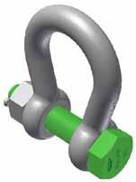 Safety bolt shackles are used for long-term or permanent applications or where the load may slide on the pin causing rotation of the pin.