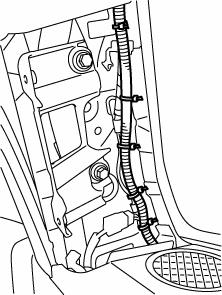 Fig. 2-28 6-pin connector (gg) Locate the white six pin connector on the driver side A pillar. (1) Plug the accessory wire harness connector into the vehicle connector on the A pillar. (Fig.