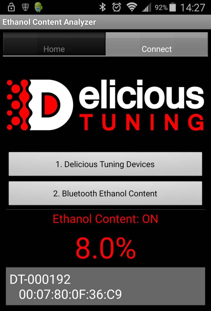 Now open the app and select Connect tab then press Delicious Tuning Devices Select the