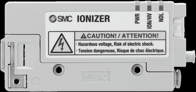 Nozzle Type Ionizer IZN10E Series Functions 1. Maintenance warning Constantly monitors lowered static neutralization performance due to contamination or wear of the emitter.