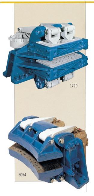 1720/5054 sand cast high energy input brake calipers These calipers were designed for extremely high energy input applications. They have a large shoe area which gives them long brake lining life.