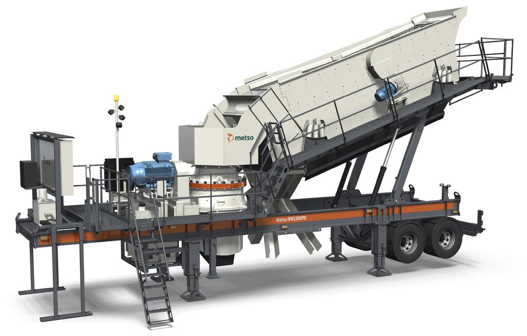 Metso NW220GPD Cone crushing & screening plant Combining the Nordberg GP220 cone crusher with a big 10 m2 (12 yd2) four-deck dual-slope screen into the same advanced chassis brings 30% more crushing