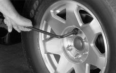 Use the wheel wrench to loosen all the wheel nuts.