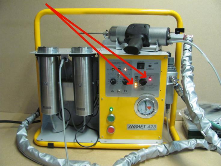 This mode may be used for workpieces cleaning by the air flow, abrasive blasting of easily melted metals and