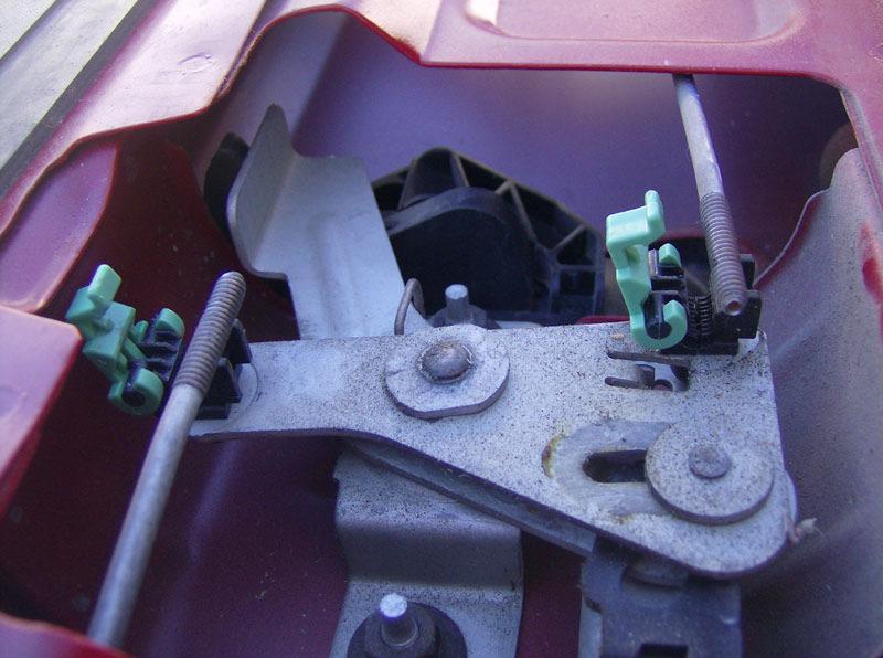 Next step is to remove the latch assembly by removing the two 11mm nuts.