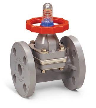 CPVC, PP and PVDF Position Indicator Sure-Grip Handwheel Choice of FPM, or PTFE Diaphragms* Pneumatic