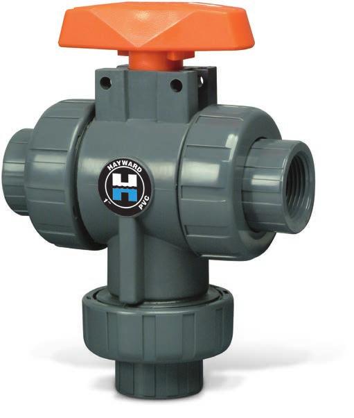 TW Series Three-Way True Union Ball Valves 1/2" TO 6" PVC AND CPVC PVC and CPVC Position Indicator Easily Actuated PTFE Seats O-Rings Double O-Ring Stem Seal Lockouts Available Pneumatic and Electric