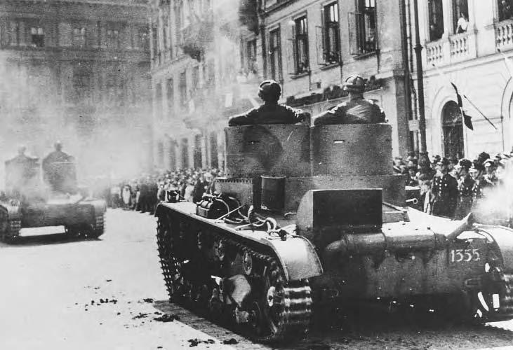 60 TANKS Polish 7 TP tanks in Warsaw, 1939. Courtesy of Art-Tech/Aerospace/M.A.R.S/TRH/Navy Historical.