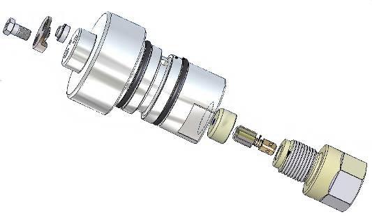 3. CHECK VALVE SERVICE The check valves are contained in a two-piece unit in the end cap. The components of the check valve are shown below.