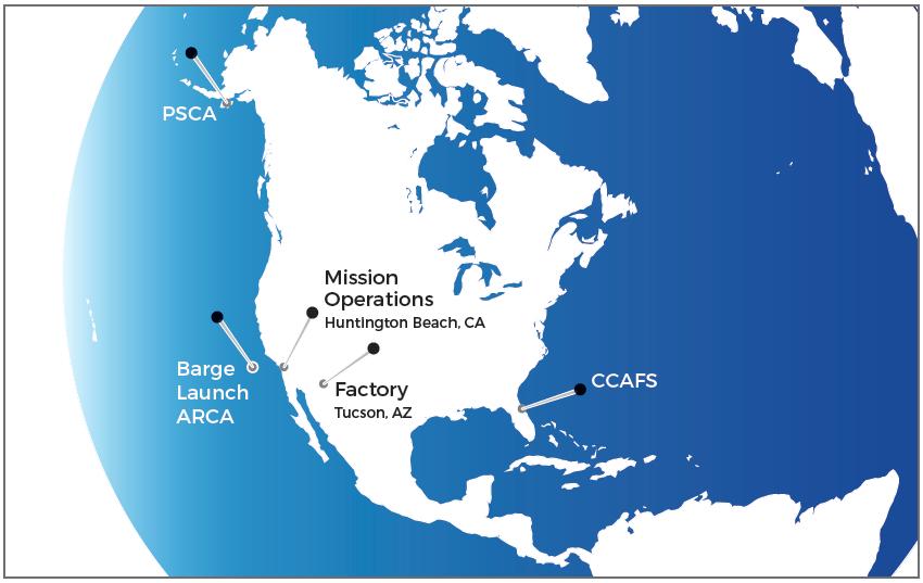 Operations & Mission Profiles Vector offers a wide range of orbital Inclination capability from various US launch sites.