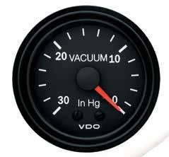 BOOST GAUGES, mechanical Suitable for diesel vehicles. Supplied with nut and cone to suit 3/16 PVC tubing. Illumination 12V included. Boost Gauge Part No.