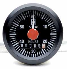 HOURMETERS, electrical Hourmeters Suitable for all vehicles and machines. Available with 360º minute hand sweep or as hour counters only. 12V globe included. Hourmeter - Black bezel Part No.
