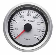 TACHOMETER Suitable for most petrol and diesel engines. Field programmable to suit 4, 6 or 8 cyl./4 stroke ignition and alternator pick-up (terminal W ).