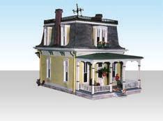 98 HO Home Sweet Home - Built-&-Ready Landmark Structures Classic Victorian with Mansard roof, vintage
