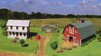 98 N Midwest Farm Combo - LASERkit American Model Builders. Includes country barn, 2-story farm house and two Sonny s shacks.