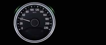 reflected by a colour-changing light around the speedometer.