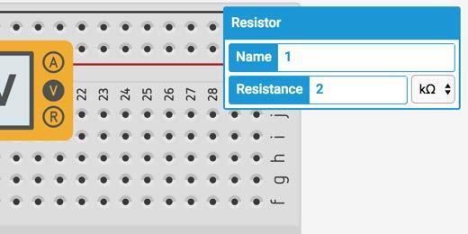 Teachable Moment: This example is very simple, try changing the value of the resistor to other values like 1.5 or 1.75 and verify these values with the meter and Ohm s Law.