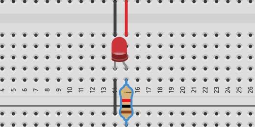 The LED on the breadboard is lit without exceeding the voltage tolerance. The image below was taken from a kit of LEDs I purchased.