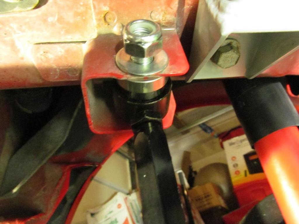 6. Using the 19mm bolt, 19mm nut, and supplied hardware, attach the sway bar link to the vehicle in this order.