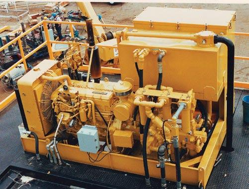 The full thru-shaft horsepower capability of Oilgear pumps eliminates drive box