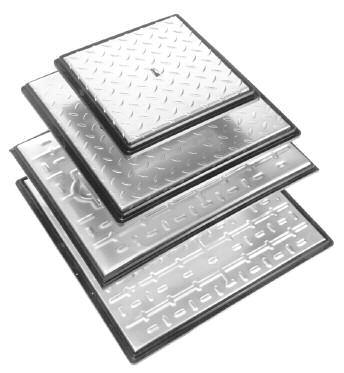 STANDARD GALVANISED STEEL COMPLETE WITH POLYPROPYLENE FRAMES SOLID TOP ACCESS COVERS PRODUCT CLEAR OVERALL OVERALL CODE OPENING (mm) SIZE (mm) DEPTH ( mm) PEDESTRIAN 5 TONNE GPW PC2AG 300 x 300 363 x