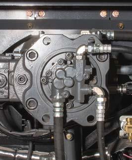 Two electrically-controlled Kawasaki variabledisplacement axial-piston pumps and one Kawasaki