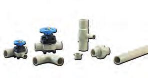 ) Seals and O-rings Diaphragm valves and regulators: PTFE Ball valves and unions: