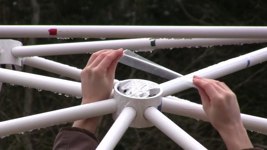 Painting or Taping the Dome to Separate the PVC from the Greenhouse Plastic PVC pipe will slowly produce chlorine gas, which may destroy the UV light stabilizers in polyethylene greenhouse film.