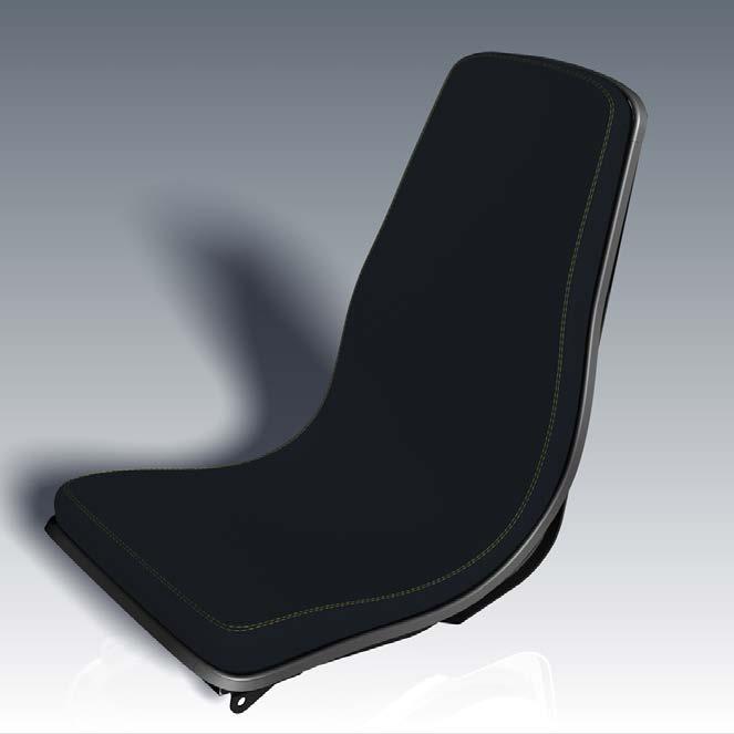Production Seat Design Initial carbon fiber seat has been replaced with an all-aluminum design