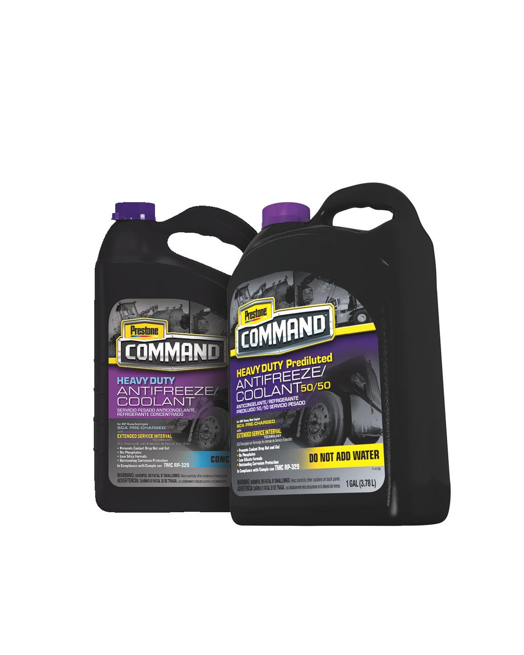 The Prestone Command Diﬀerence Prestone Command Heavy Duty Coolant SCA Pre- Charged Prestone Command Heavy Duty An2freeze Coolant is a blend of Ethylene glycol and specially formulated inhibitor