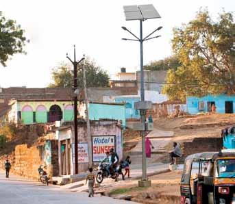 Solar Street Light System A LED based solar street lighting system consists of a Solar PV Module, Solar charge controller, battery, and LED based luminaries, all suitably mounted on a pole.