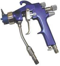 Air assisted airless spray guns AAG-2000 MANUAL AIR ASSISTED AIRLESS SPRAY GUN 240 bar MWP Accepts TRIA reversible kit 2 finger trigger Fluid inlet filter included CE marked 1/4 BSP air & fluid