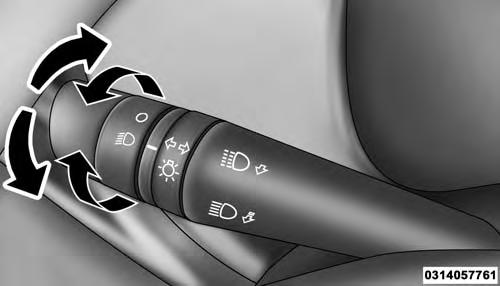 110 UNDERSTANDING THE FEATURES OF YOUR VEHICLE LIGHTS Multifunction Lever The multifunction lever, located on the left side of the steering wheel, controls the operation of the
