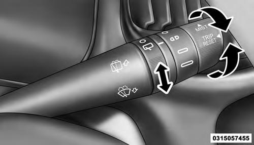 UNDERSTANDING THE FEATURES OF YOUR VEHICLE 115 Intermittent Speed Rotate the end of the lever upward to the first detent. The wipers will operate at intermittent speed.