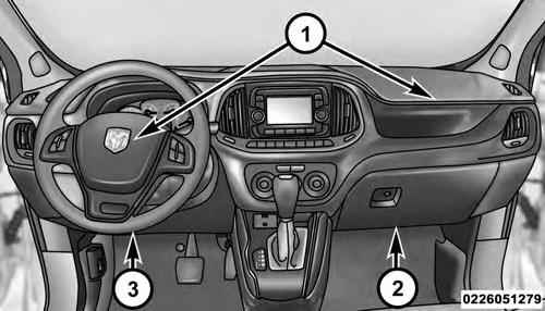 Advanced Front Air Bag Locations 1 Driver/PassengerAdvancedFrontAirBag 2 Passenger Knee Impact Bolster 3 Driver Knee Impact Bolster/Supplemental Driver Knee Air Bag THINGS TO KNOW BEFORE STARTING