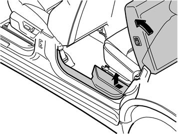 Applies to all models Remove the covers for the rear mountings for the left-hand seat in the second row. Pry the covers off at the rear edge Remove the screws underneath.