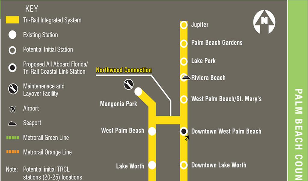 FDOT s TIGER Project: SFRC & FEC Rail Connections Northwood 2018 Provides key east west rail connections