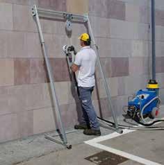 It is the only machine in the world that cleans and polishes vertical surfaces!