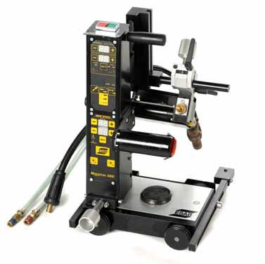 Miggytrac 3000 The complete small welding automat for Gas Metal Arc Welding Small, compact, motorized tractor with integrated wire feed and water-cooled welding torch designed for horizontal
