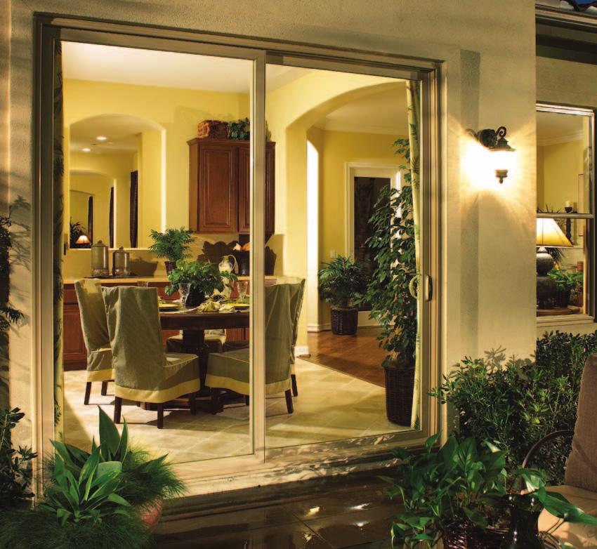 Vinyl Sliding Patio Doors Available in Standard (2 1/2 " wide rails) and French-style (4 1/2 " wide rails), Malibu Sliding Patio Doors are built for beauty and comfort that last a lifetime.