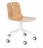 LINK design Hee Welling Family of chairs with or without arms and metal bases, stackable legs or sled base also with linking device, swivel also with castors.
