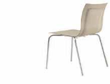 THIN design Karri Monni Family of chairs with or without arms, also stackable, with wooden shell with thickness variation for a light flexibility and fine profile.