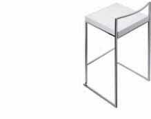 CUBO design Enzo Berti 998 Stackable stool in two heights. Metal of mat chromed steel with seat in several wooden finishes or covered in with top stitching.