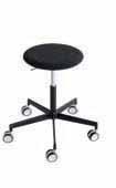 LAB design Karri Monni Swivel stool height adjustable with die-cast aluminium base sandblasted or powder coated and self-braking castors or feet.